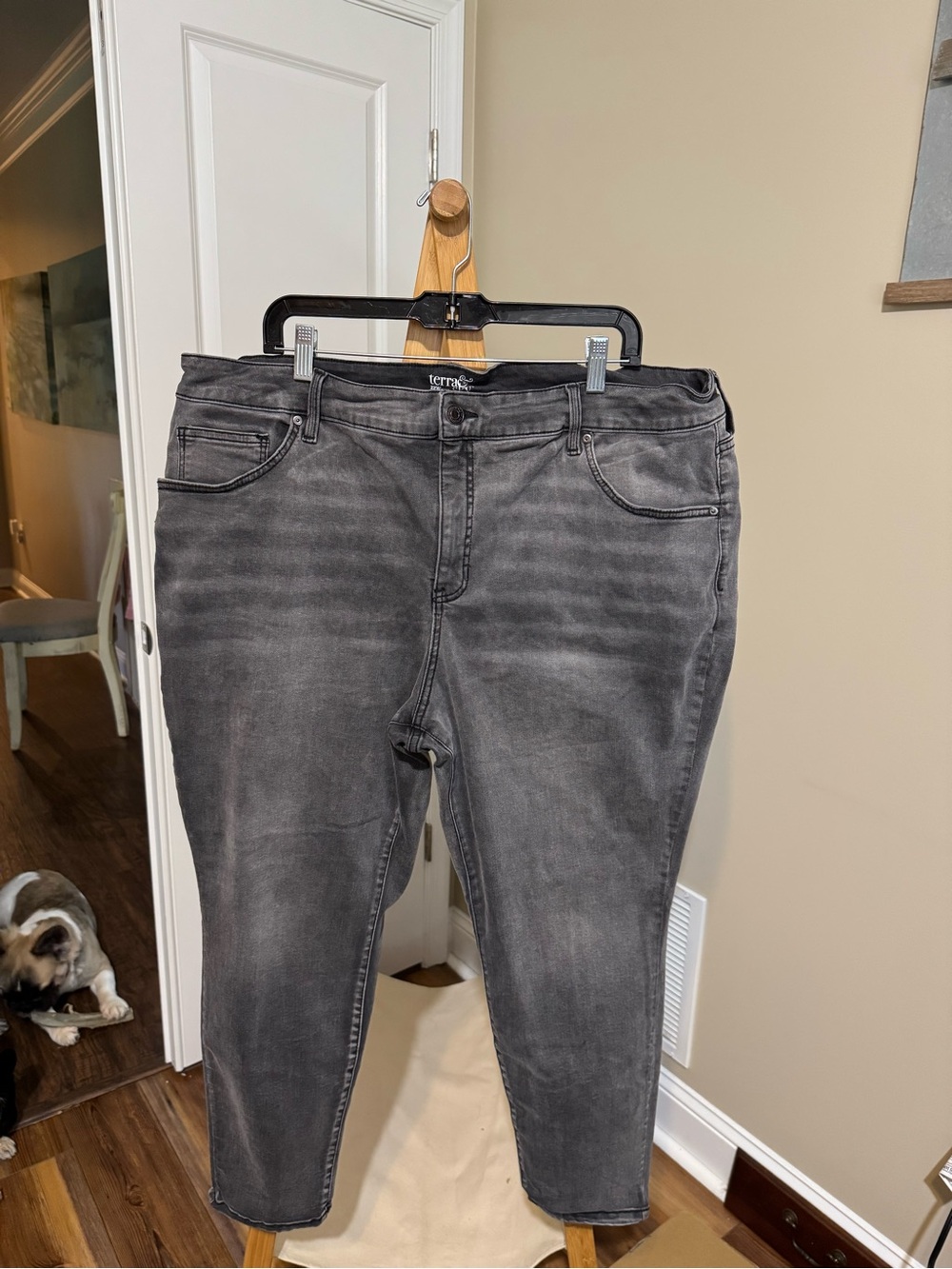 Terra & Sky Gray Washed Plus-Size Jeggings
